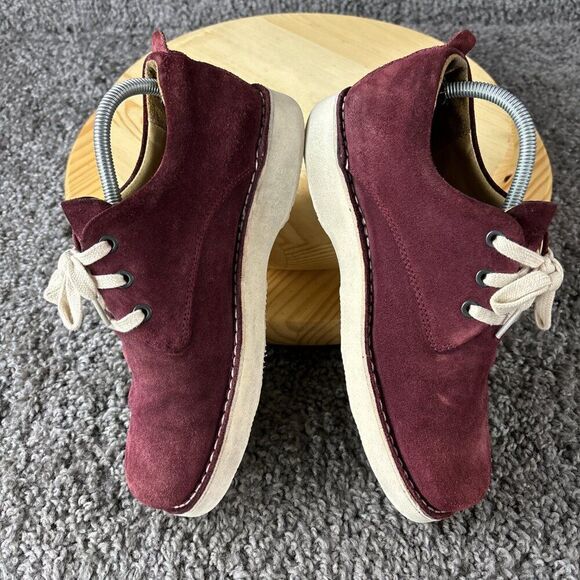 Samuel Hubbard Derby Mens 7.5 Red Suede Vibram Oxford Shoes Made in Portugal - Picture 7 of 11